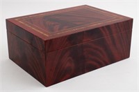 Marquetry Flame Mahogany Cigar Humidor