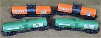 4 - Atlas O Gauge Tanker Cars