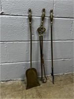 (4) Brass Fireplace Tools