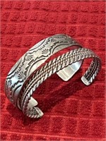 2 sterling cuff bracelets