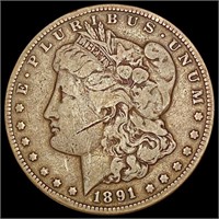 1891-CC Morgan Silver Dollar LIGHTLY CIRCULATED