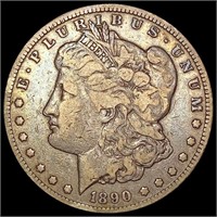 1890-CC Tailbar Morgan Silver Dollar LIGHTLY