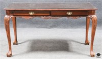 Carved Wood Console Table w/2 Drawers