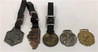 Lot of 5 Vintage Watch Fobs #12