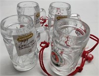 4 Mini Berliner Glass Steins