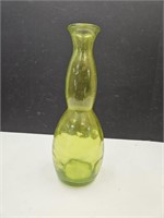 Green Glass Vase 17 3/4 Heavy Glass