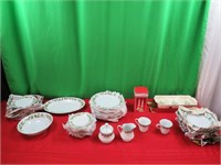 Christmas China,Creamer,Sugar, 12 Cups