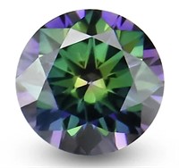 3.0ct Unmounted Rainbow Green Moissanite