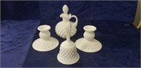 (4) Fenton Hobnail Milk Glass Pieces