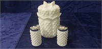 (3) Fenton Hobnail Milk Glass Pieces