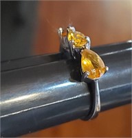 Sterling silver 925 ladies citrine ring size 7