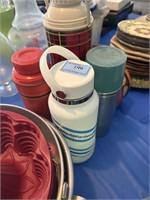 JELLO MOLDS, COLLANDER, THERMOS', ETC.