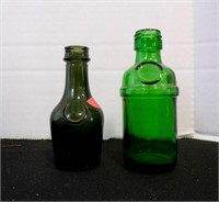 2 vintage mini Benedictine glass bottles