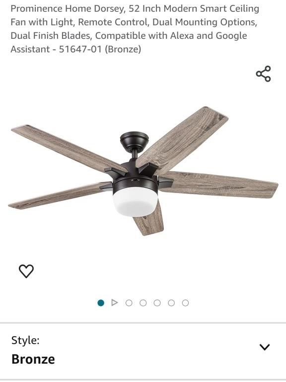 Dorsey 52" LED Ceiling Fan-Bronze (51647)