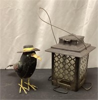 Tin Plate Crow and Bird Feeder