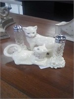 Lenox cat salt and pepper holders with Swarovski