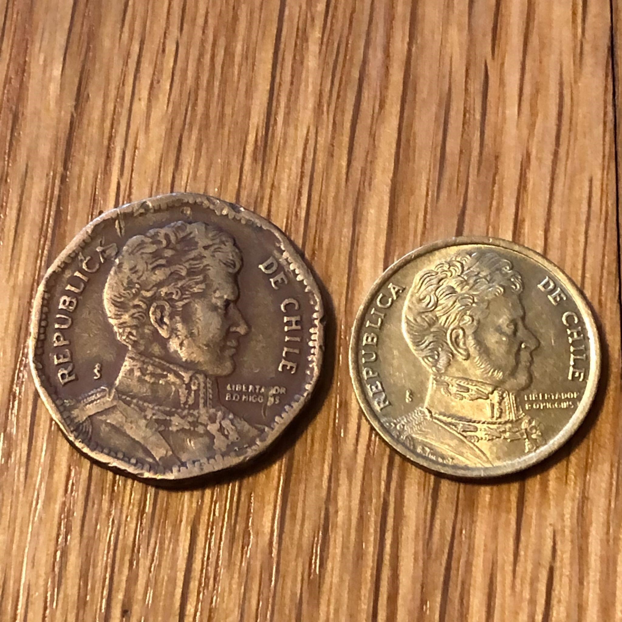 (2) Chile Peso Coins