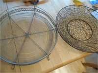 2 Large Metal Decorator Baskets