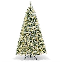 W354  Costway Snow Flocked Christmas Tree 6Ft
