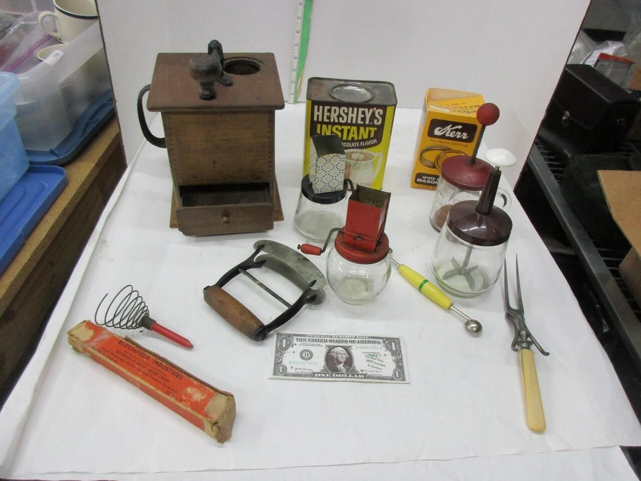 Box Lot of Misc Kitchen Antiques
