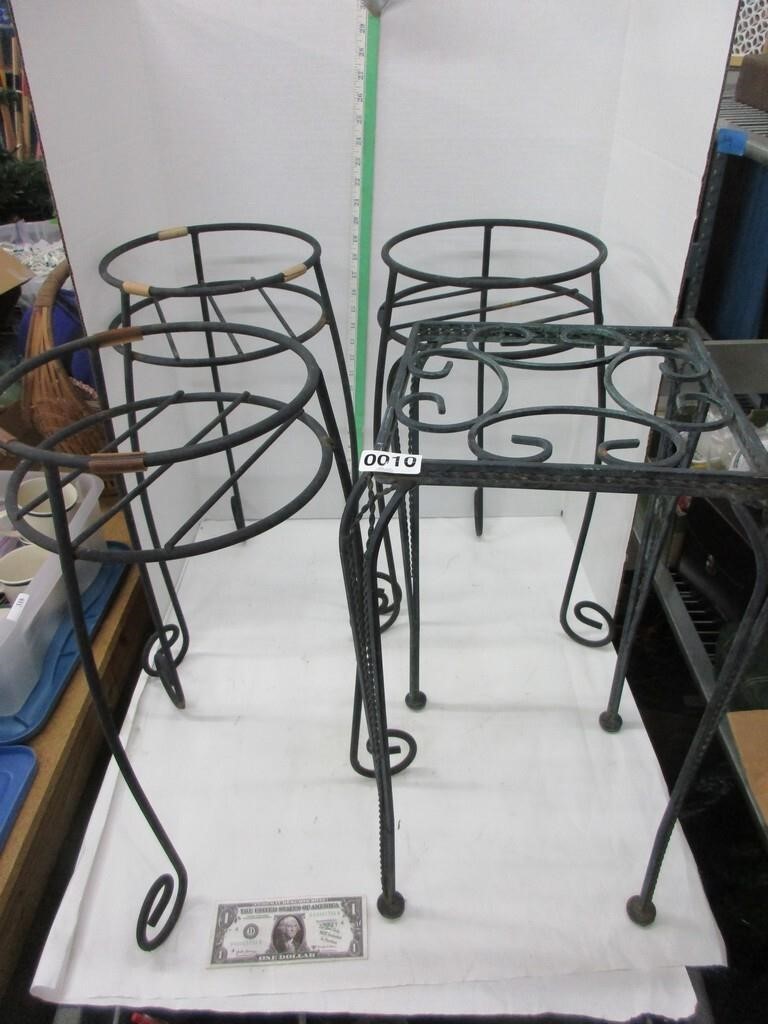 4 Heavy Duty Indoor/Outdoor Metal Plant Stands 21"