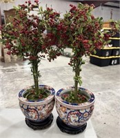 Pair of Chinese Porcelain Hand Painted Planters