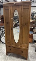 Antique English Single Door Armoire