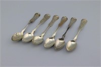 Set of 6 Jaccard Coin Silver Spoons St. Louis