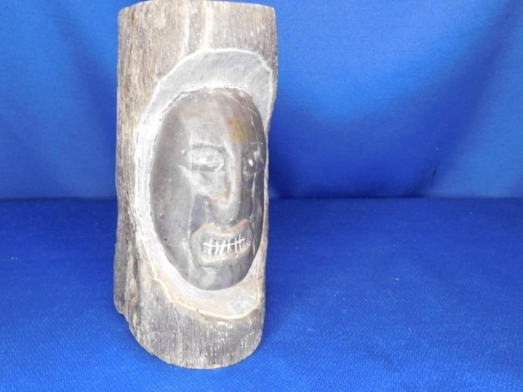 Inuit Soapstone Carving - 6.5" T