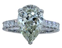 14k Gold 4.60 ct Pear Cut Lab Diamond Ring