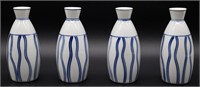 4 Small Ceramic Sake Bottles