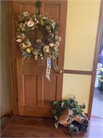 Wreath, Longaberger Basket, Cat Doorstop