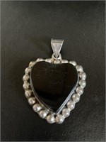 925 Silver Heart pendant marked 925 Mexico