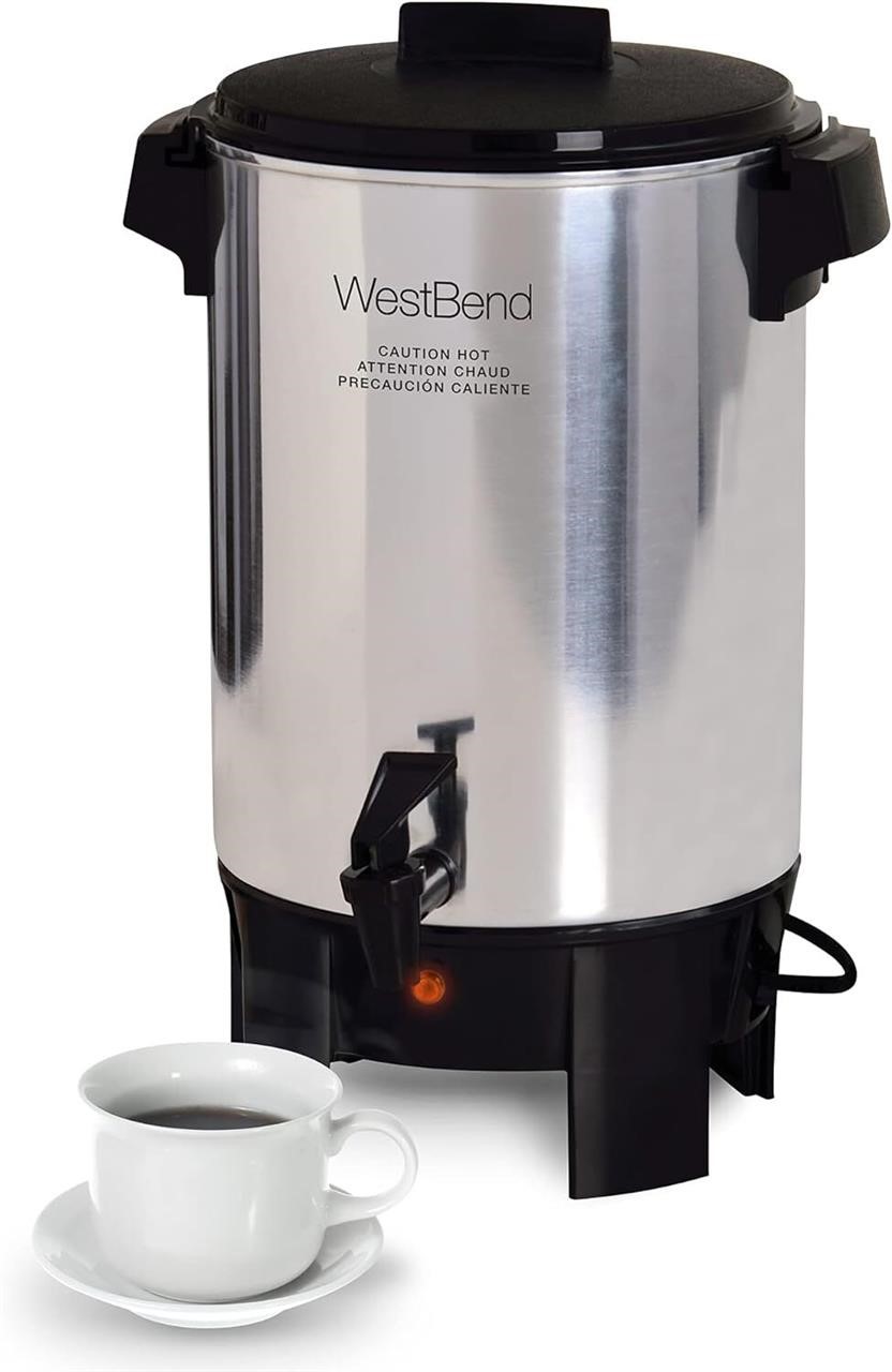 West Bend 30 Cup Coffee Urn  Polished Alum