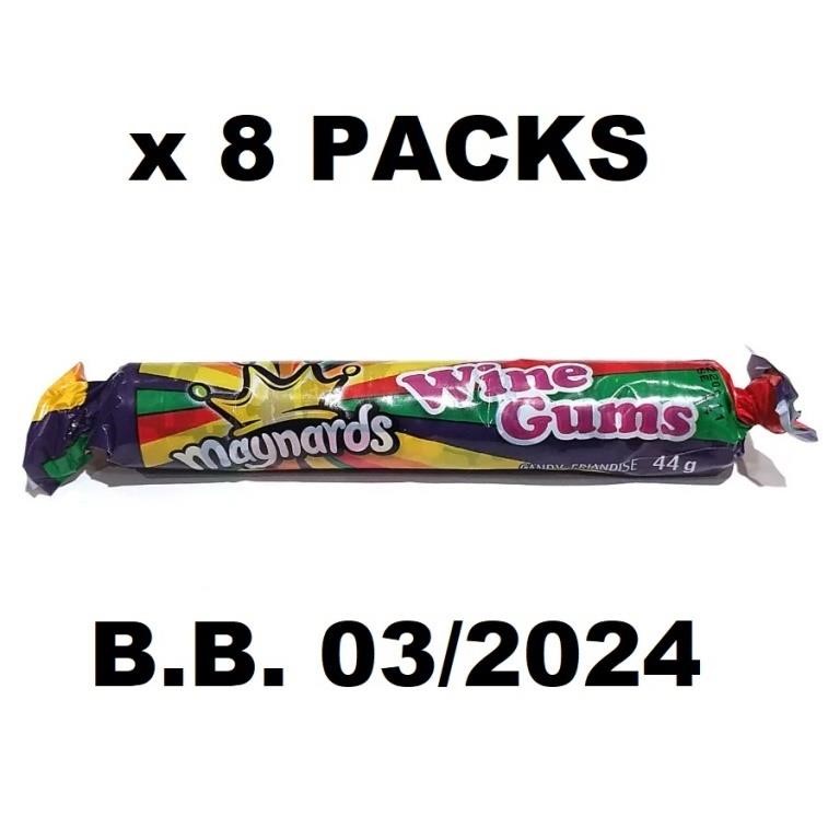 8 x 44g MAYNARDS WINE GUMS - B.B. 03/2024