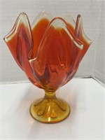Viking Glass 1964 Epic Six Petal Crimped Compote