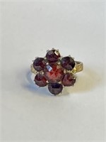 Garnet Ring Size 7 (Appears to be brass)