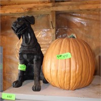 RESIN BLACK LAB (15"), & FOAM PUMPKIN