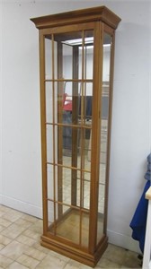 Tall Wood & Glass Display Cabinet ( No Shelves ),