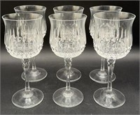 Set of 6 Cut Crystal Wine Glasses