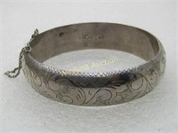 Vintage Sterling Silver Engraved Siam Bracelet, Hi