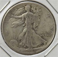 Silver 1943 walking Liberty half dollar