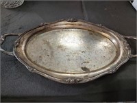 Antique Silver Plated oval Serving Tray - 12" x