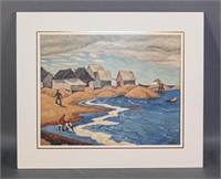 Print 'Fishermen's Houses' by Edwin Holgate