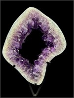 DARK AMETHYST GEODE WINDOW WITH LARGE CRYSTALS