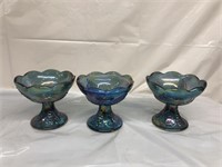 Carnival glass candle holders