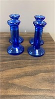 Set of 4 Cobalt Blue candle holders