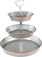 HOME-X 3-Tier Galvanized Stand, Silver