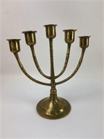 5 candle China Brass Candelabra, etched, marked
