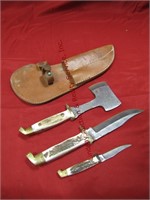 Marble's 3pc set of knives: 1- 2.5", 1- 5", &